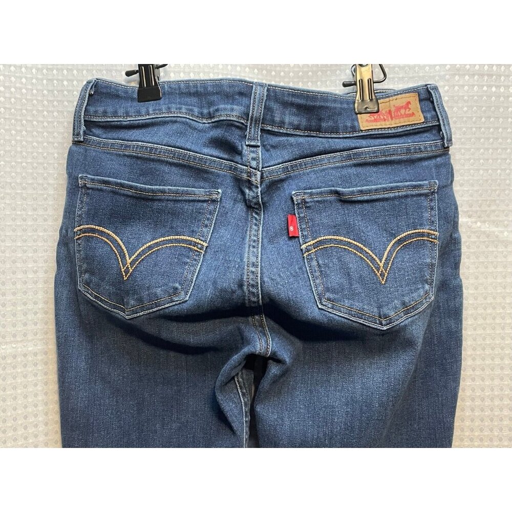 Levi's jeans womens 27 low rise skinny stretch 25 x 30 denim blue - Picture 4 of 12